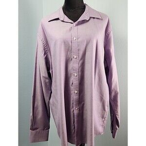 Tommy Hilfiger Mens Athletic Fit Stretch Purple Dress Shirt Size 17.5 34/35